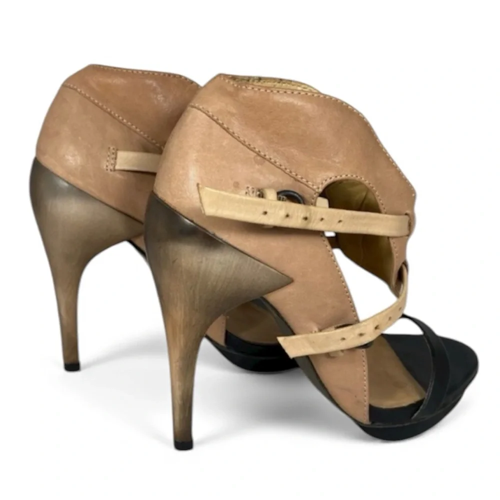 AllSaints Spitalfields Jacks Place high-heel sandals leather & metallic stiletto